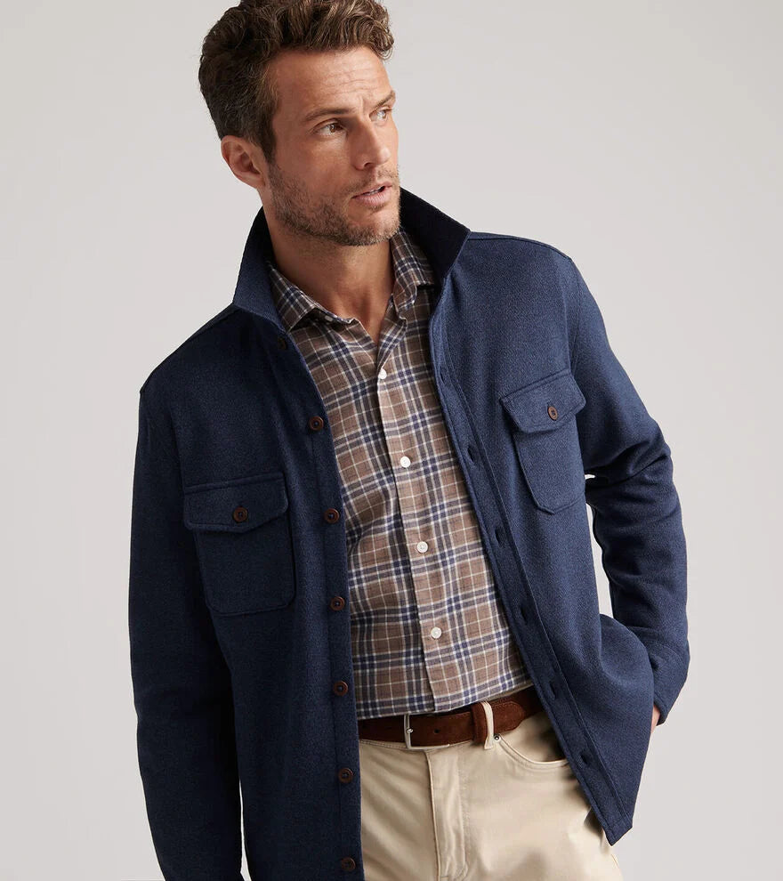 Crown Sweater Fleece Shirt Jacket | Navy