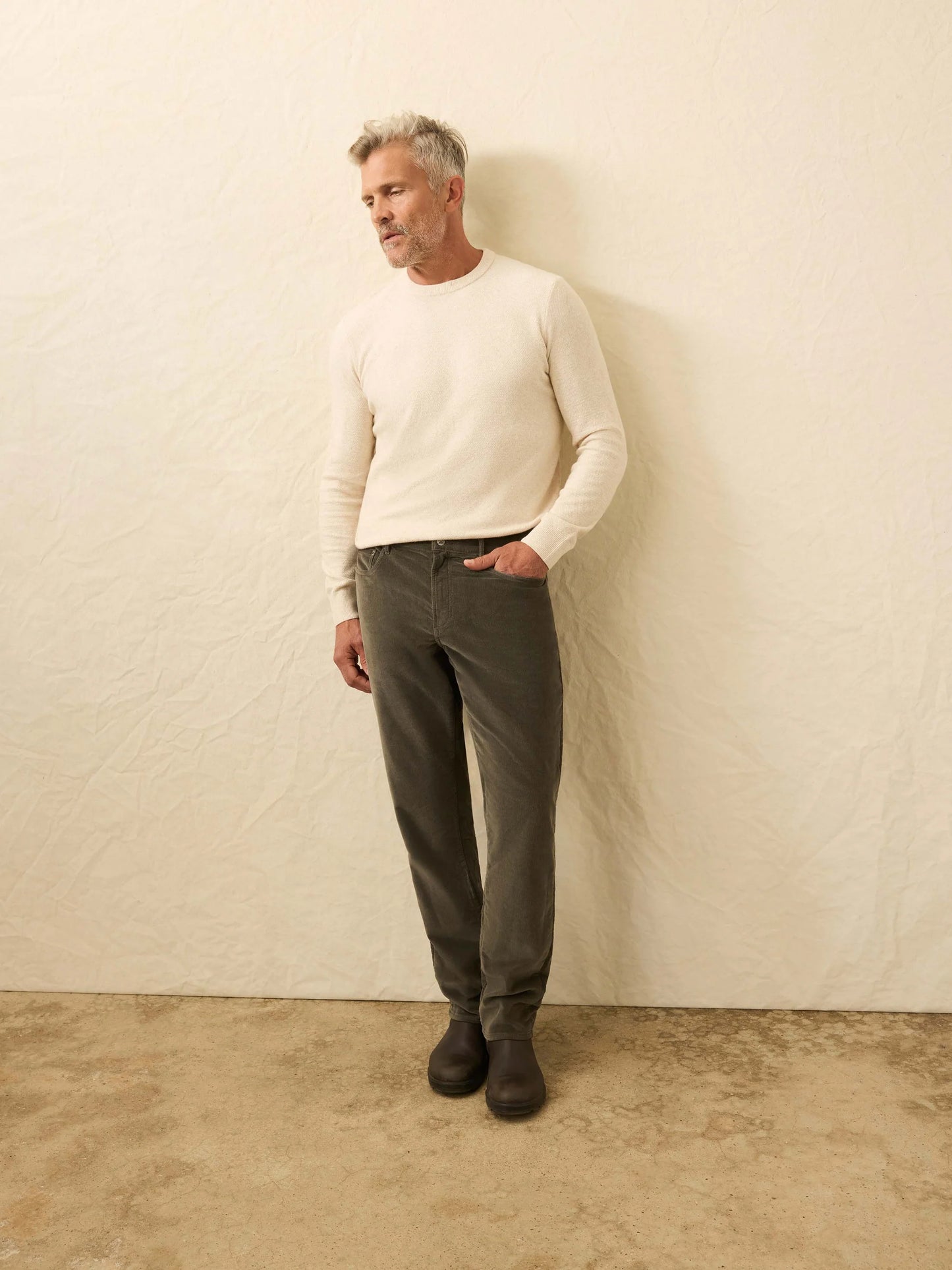 Stretch Terry Cord Five-Pocket Pant | Mountain Forest
