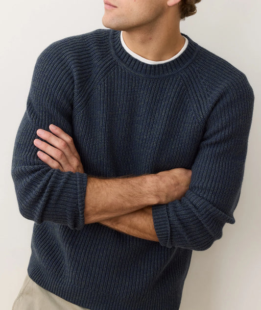 Inverness Crew Sweater | Navy/Green