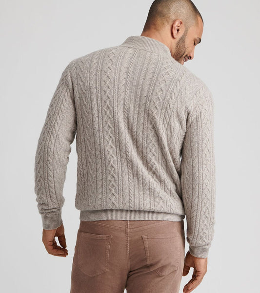 Crescent Ridge Cable 1/4 Zip | Light Elm