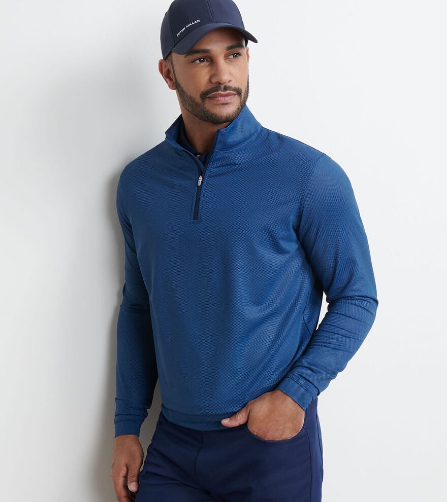 Perth Birdseye Performance 1/4 Zip | Blue Haze
