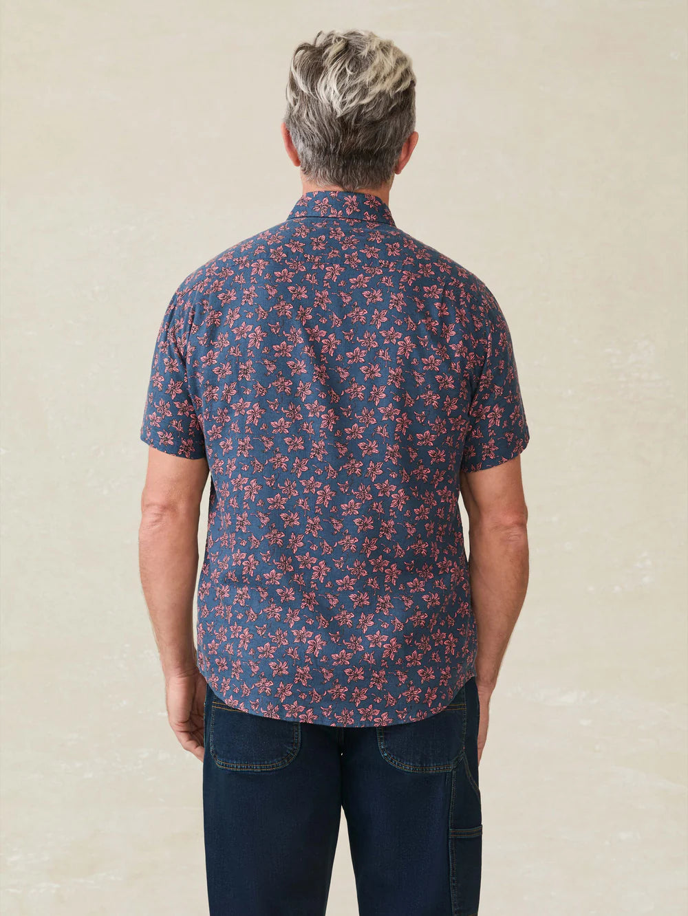 SS Breeze Shirt | Berry Navy Floral
