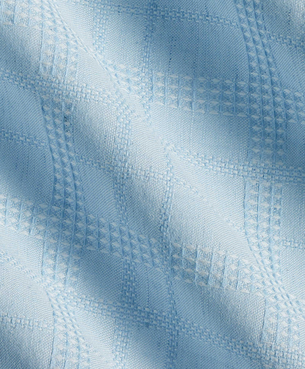 Linen Blend Jacquard SS Shirt | Sky