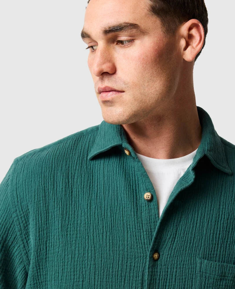 Adams Flat Shirt | Bottle Green