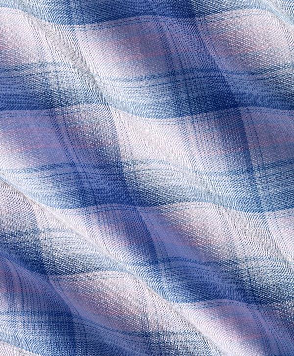 Blue & Pink Twill Check Sport Shirt