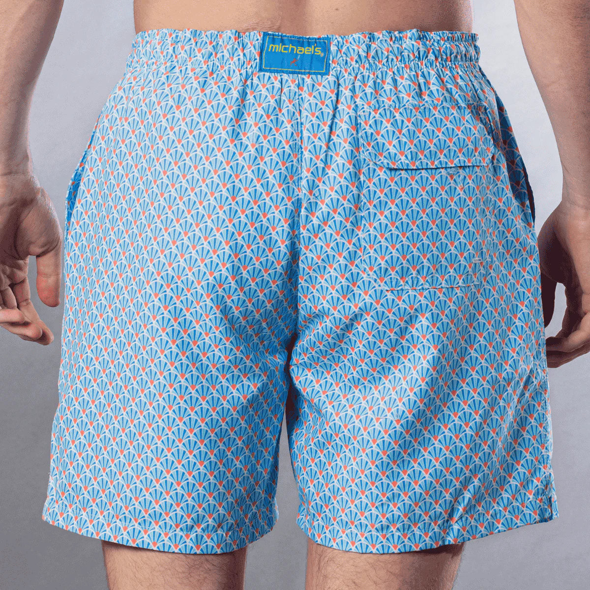 Fans Sky/Orange Swim Trunk