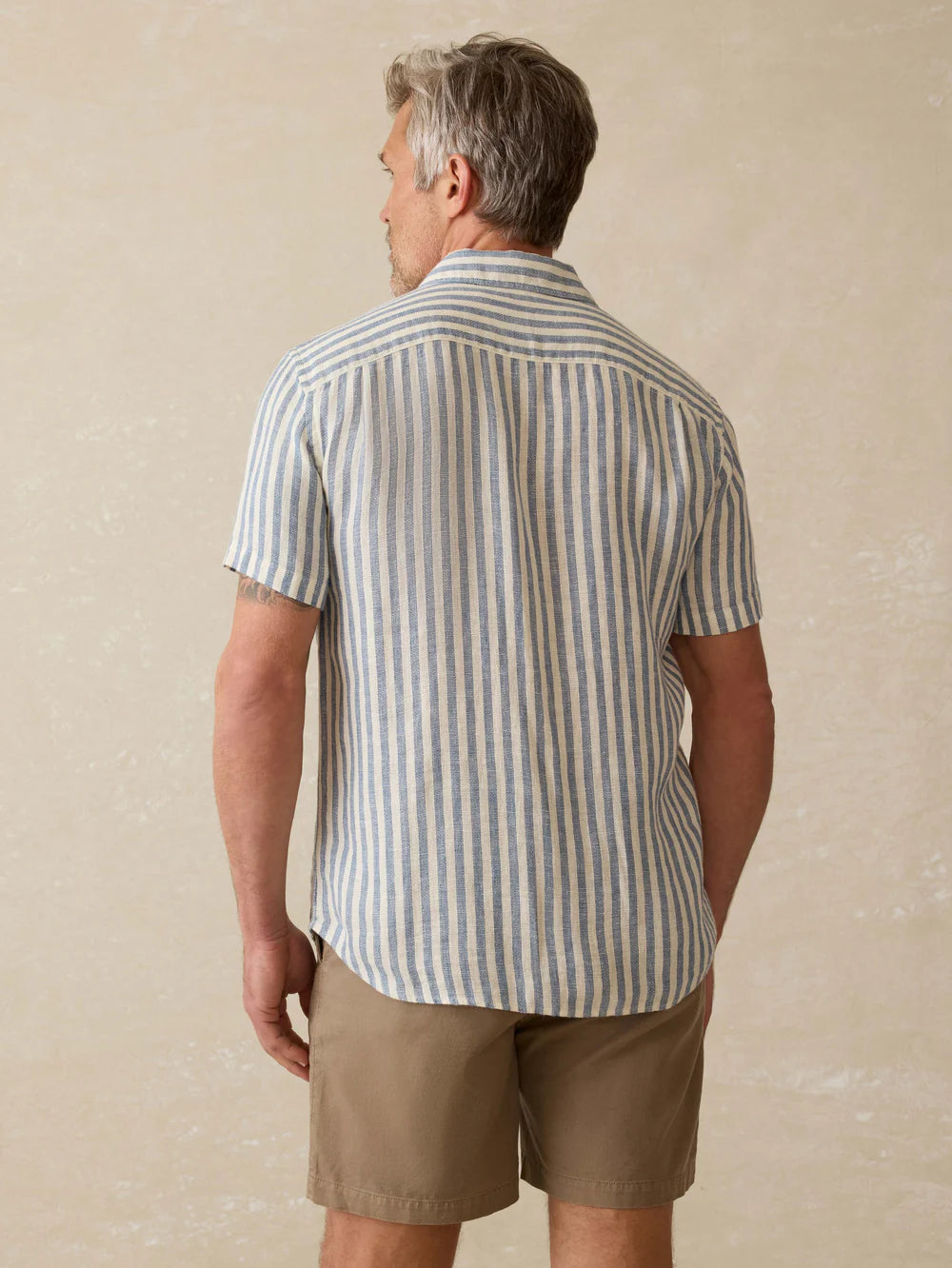 SS Palma Linen Shirt | Horizon Ivory Stripe