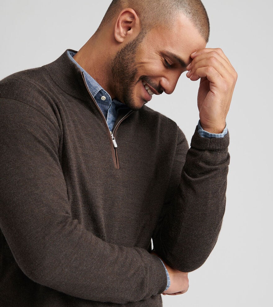 Autumn Crest Suede Trim 1/4 Zip | French Press