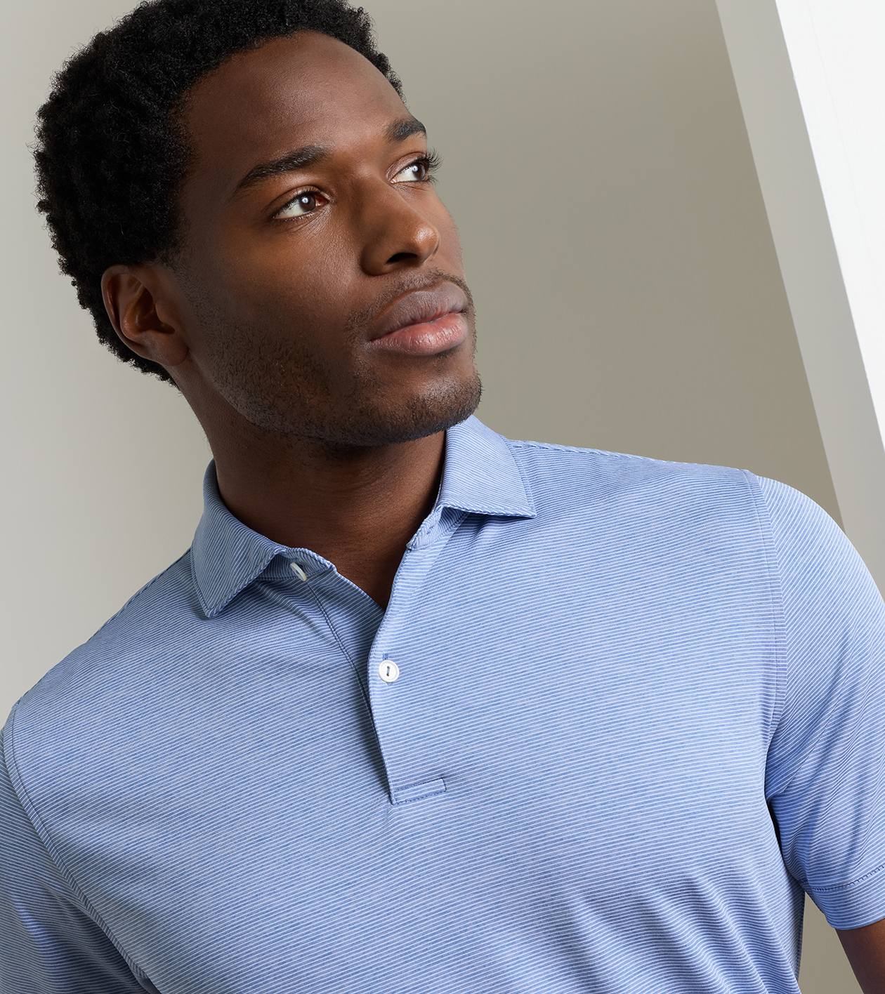 Treble Performance Jersey Polo | Windy Blue