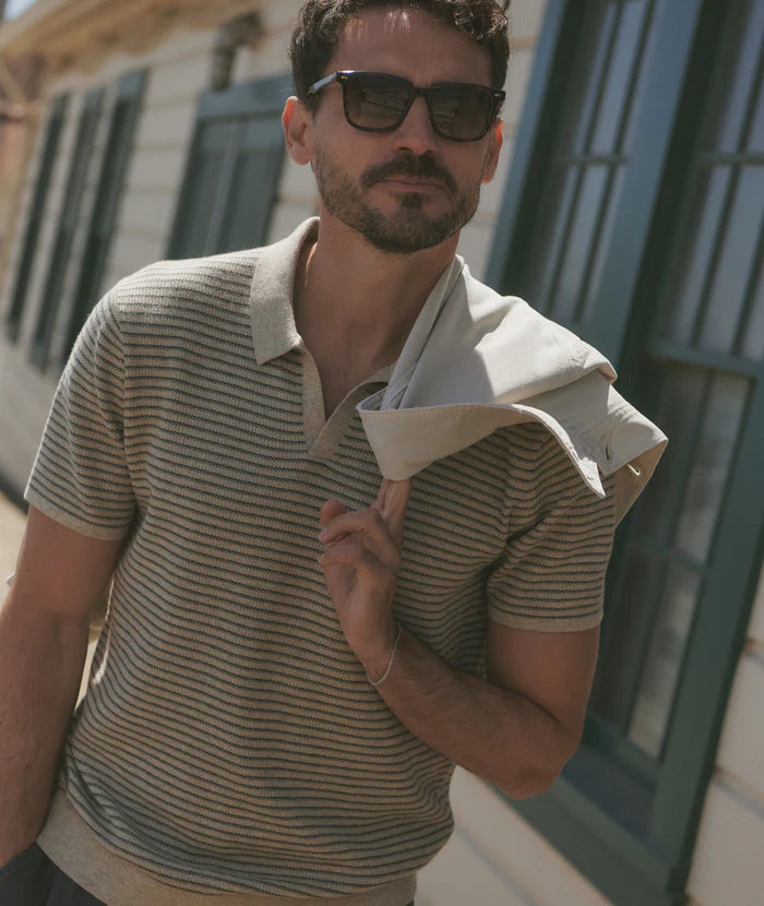 Liam Sweater Polo | Natural/Charcoal