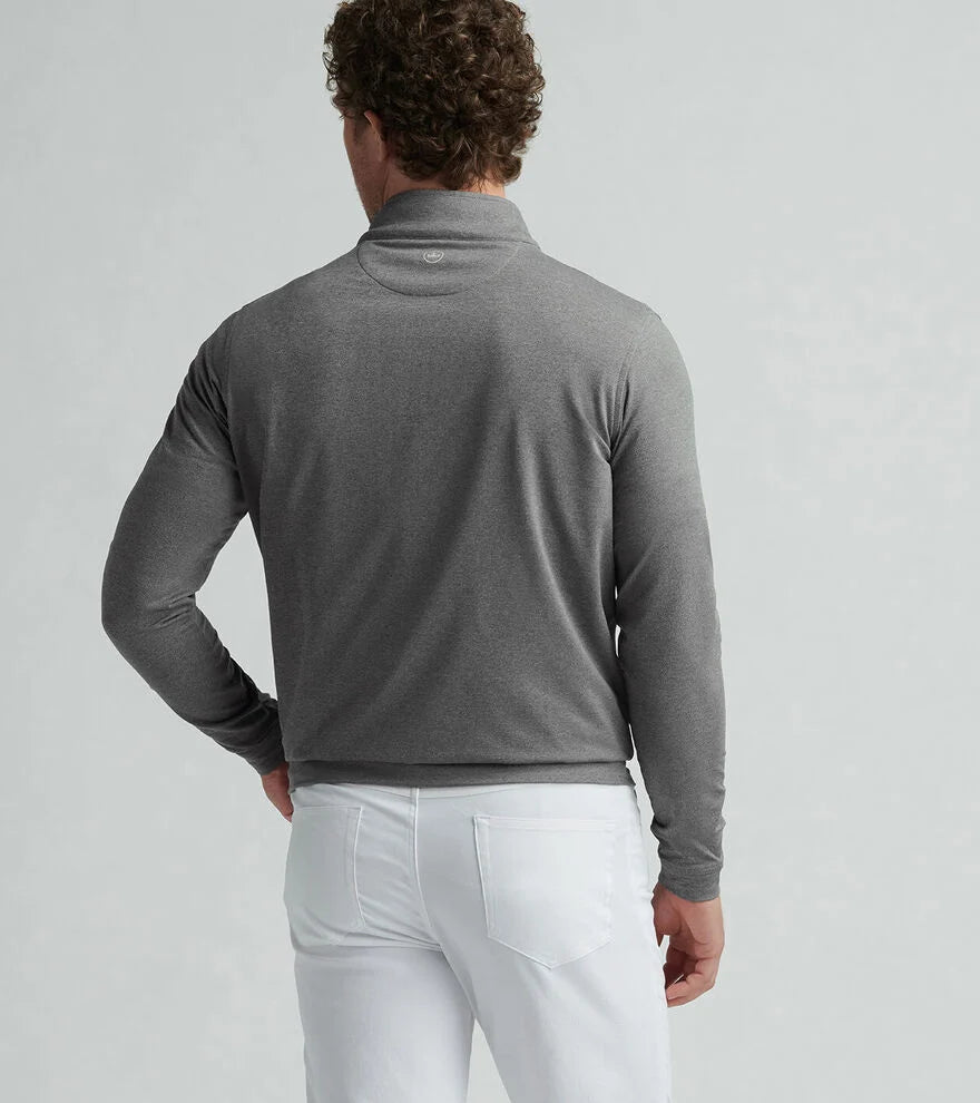 Perth Melange Perf 1/4 Zip | Smoke