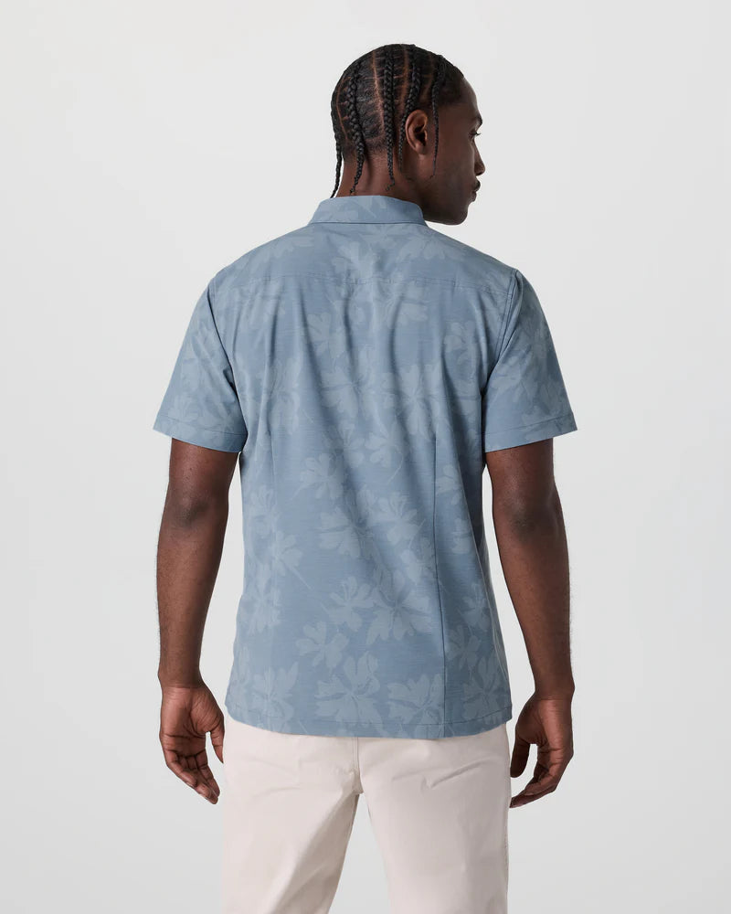 Bridge Button Down | Dusty Blue Plumeria
