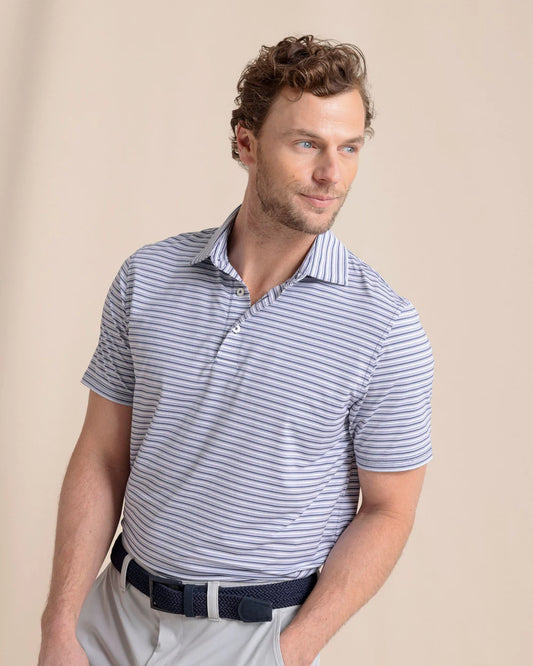 Breezy Point Stripe Polo | Light Indigo