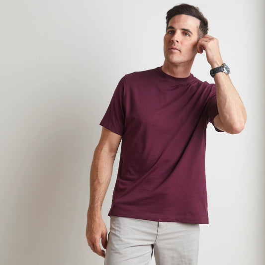 Short Sleeve Crewneck | Aubergine