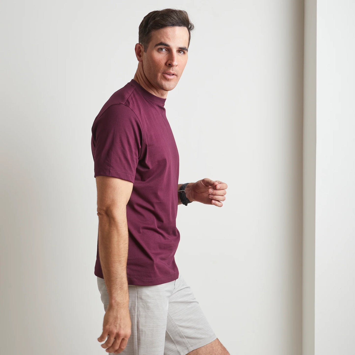 Short Sleeve Crewneck | Aubergine