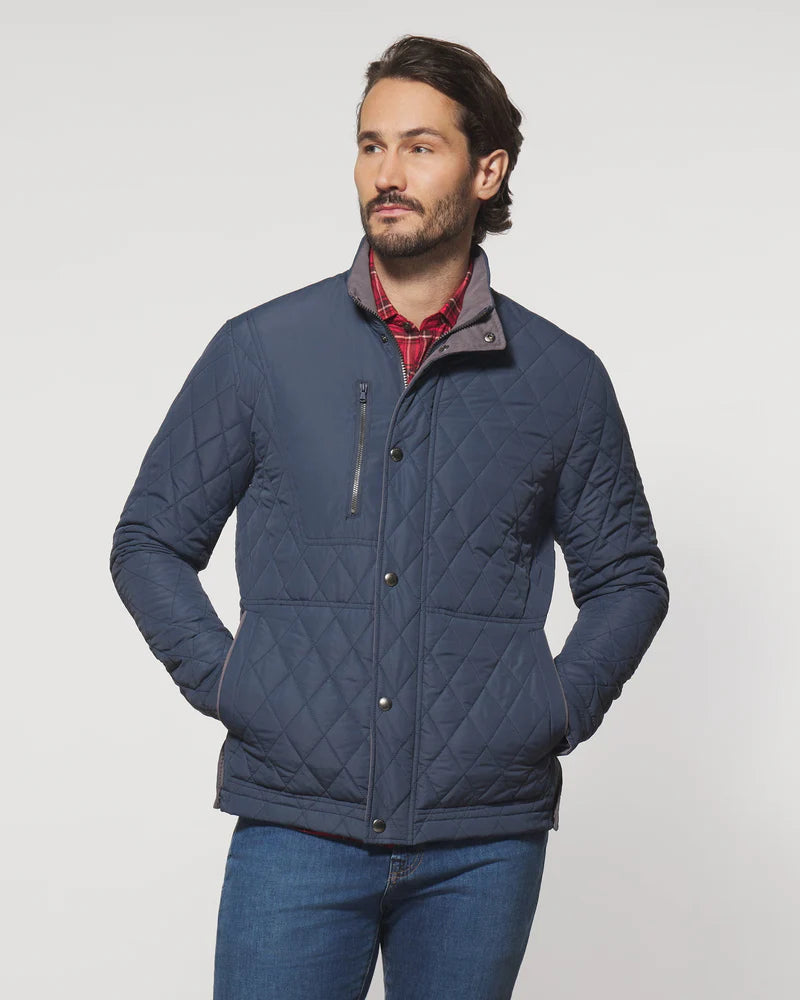 Juno Quilted Snap Jacket | Navy