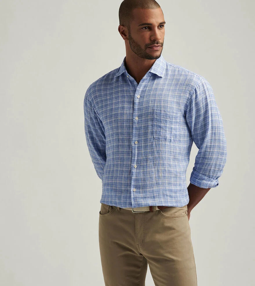 Chilwa Linen Shirt | Blue Poppy