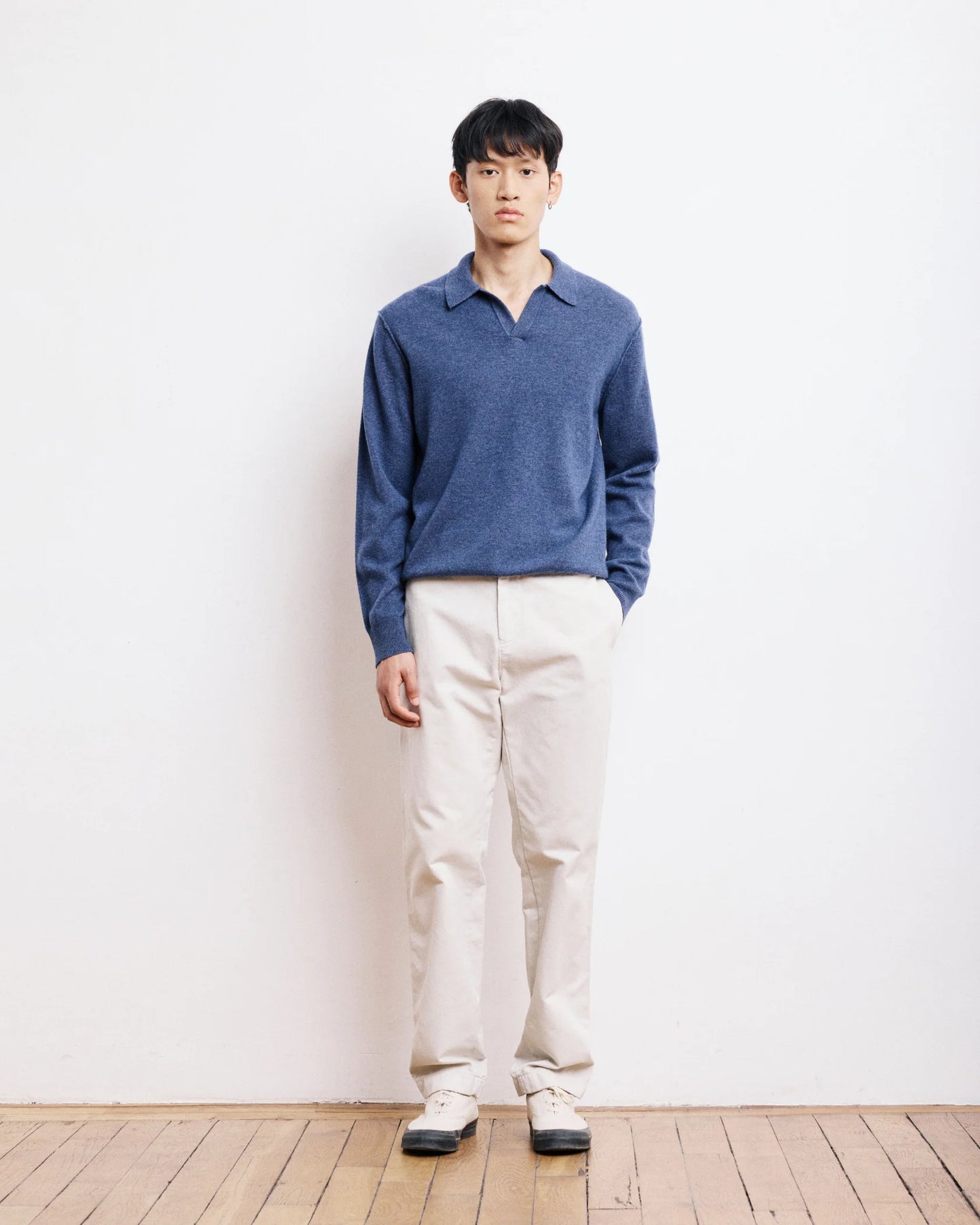 Cashmere Polo Sweater | Cobalt