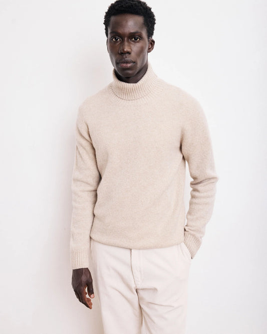 Seamless Roll Neck Sweater | Natural