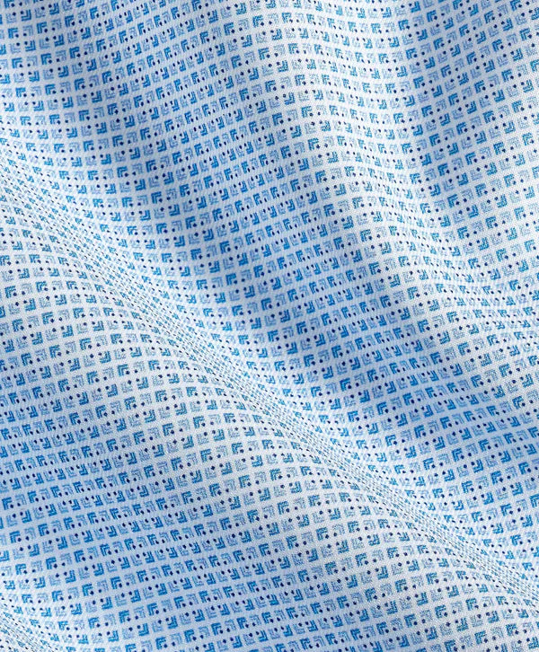 Sky Geometric Print Stretch Dress Shirt Trim Fit