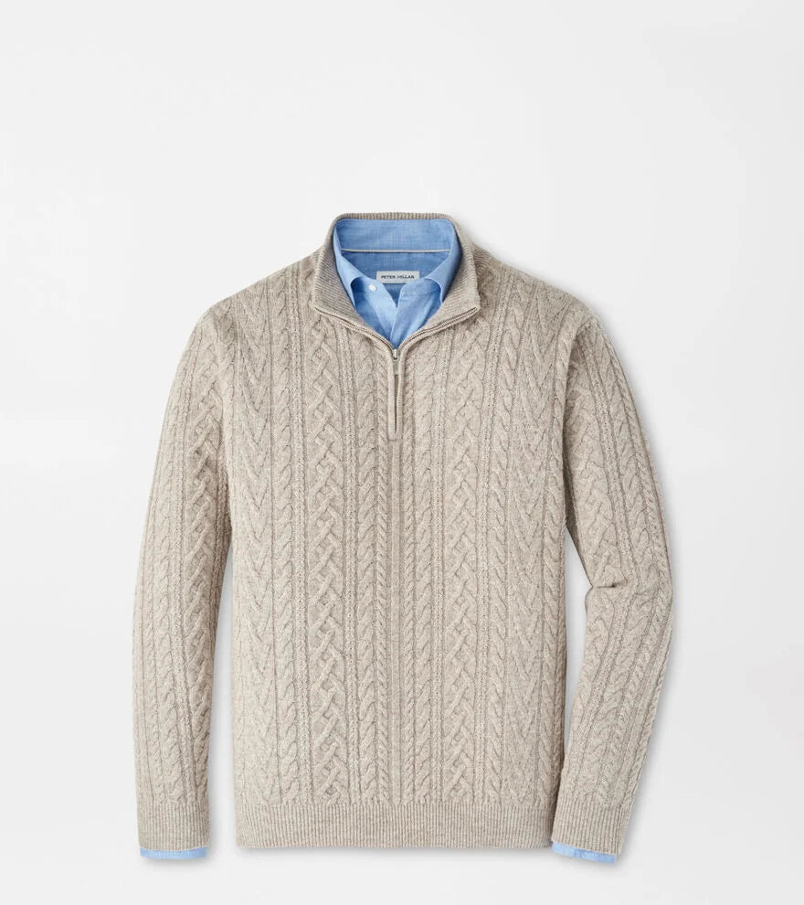 Crescent Ridge Cable 1/4 Zip | Light Elm