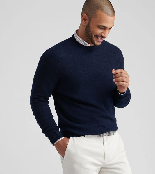 Autumn Crest Honeycomb Crewneck Sweater | Navy