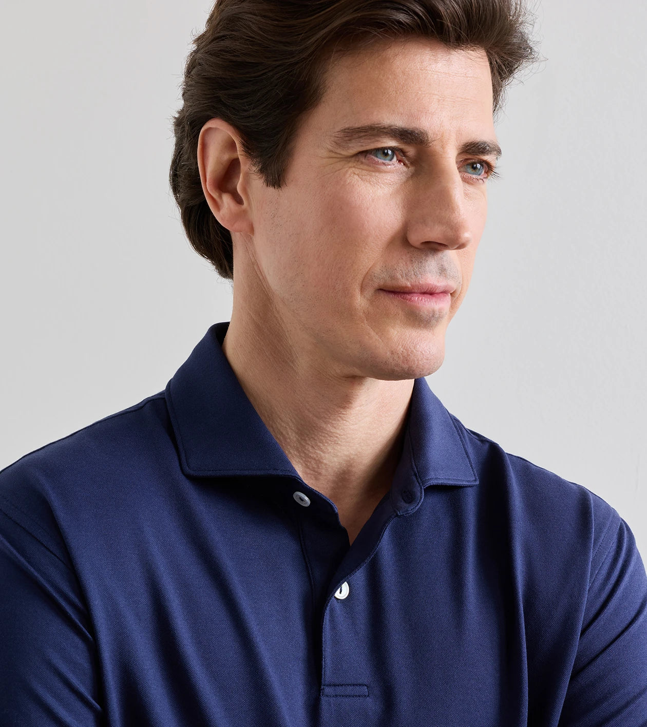 Albatross Cotton-Blend Pique Polo | Navy