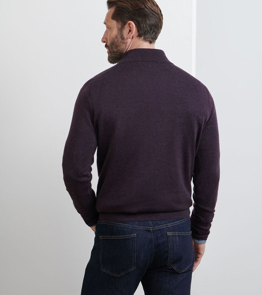 Autumn Crest Suede Trim 1/4 Zip | Midnight Grape