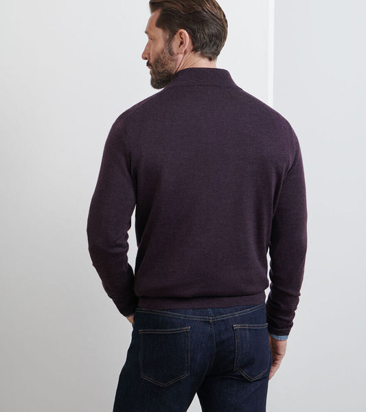 Autumn Crest Suede Trim 1/4 Zip | Midnight Grape