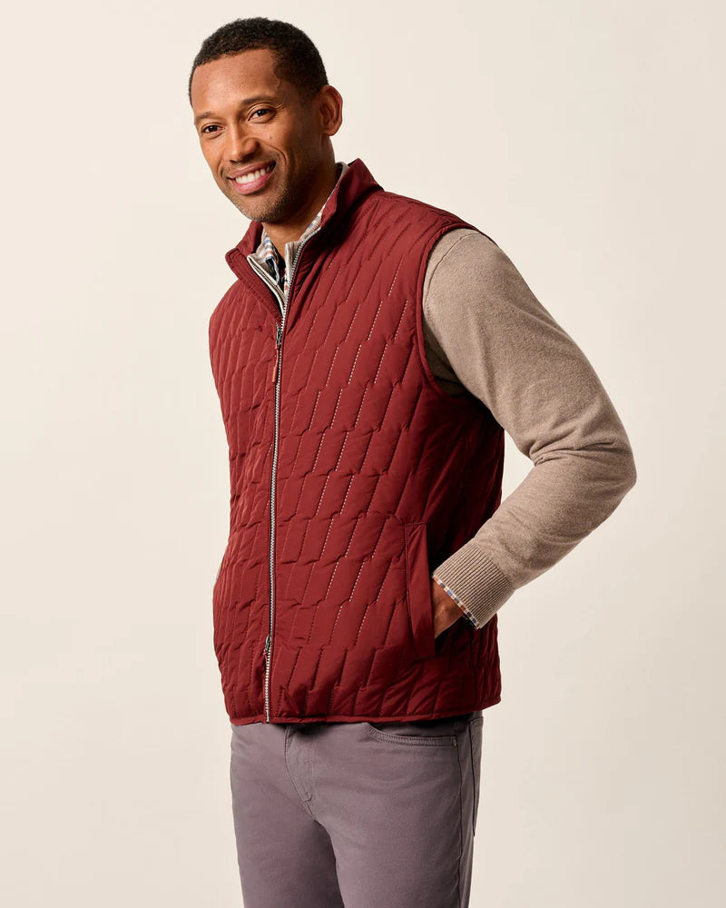 Belfry Quilted Puffer Vest | Dark Maroon