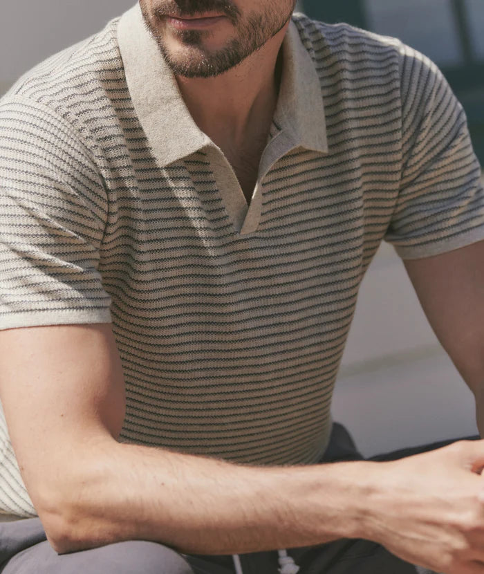 Liam Sweater Polo | Natural/Charcoal