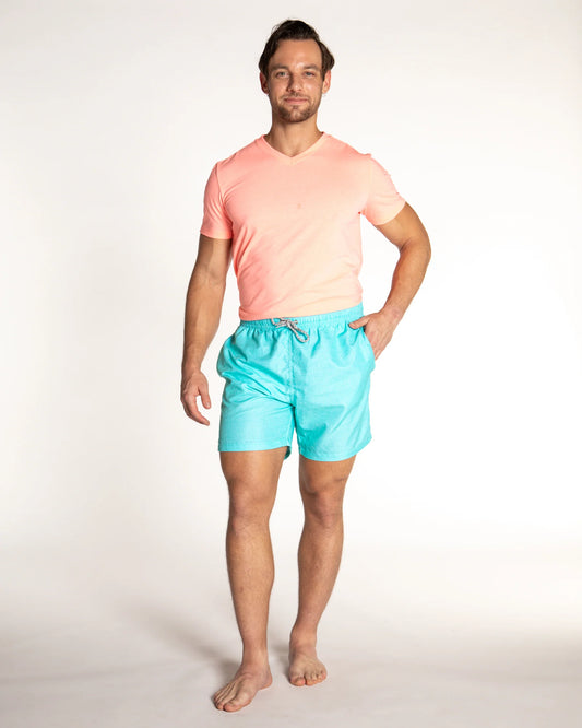 Solid Linen Aqua Cyclist Liner Swim Trunk