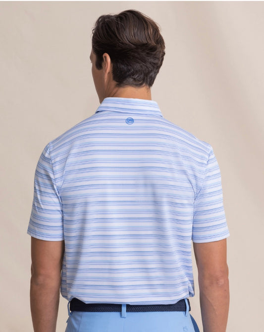 Wild Winds Stripe Polo | Heather Blue Stream