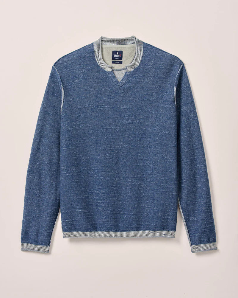 Jamesy Split Neck Cotton Sweater | Indigo
