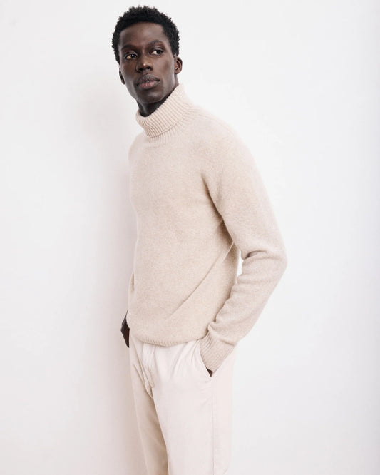 Seamless Roll Neck Sweater | Natural