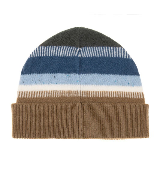 Striped Beanie | Brown