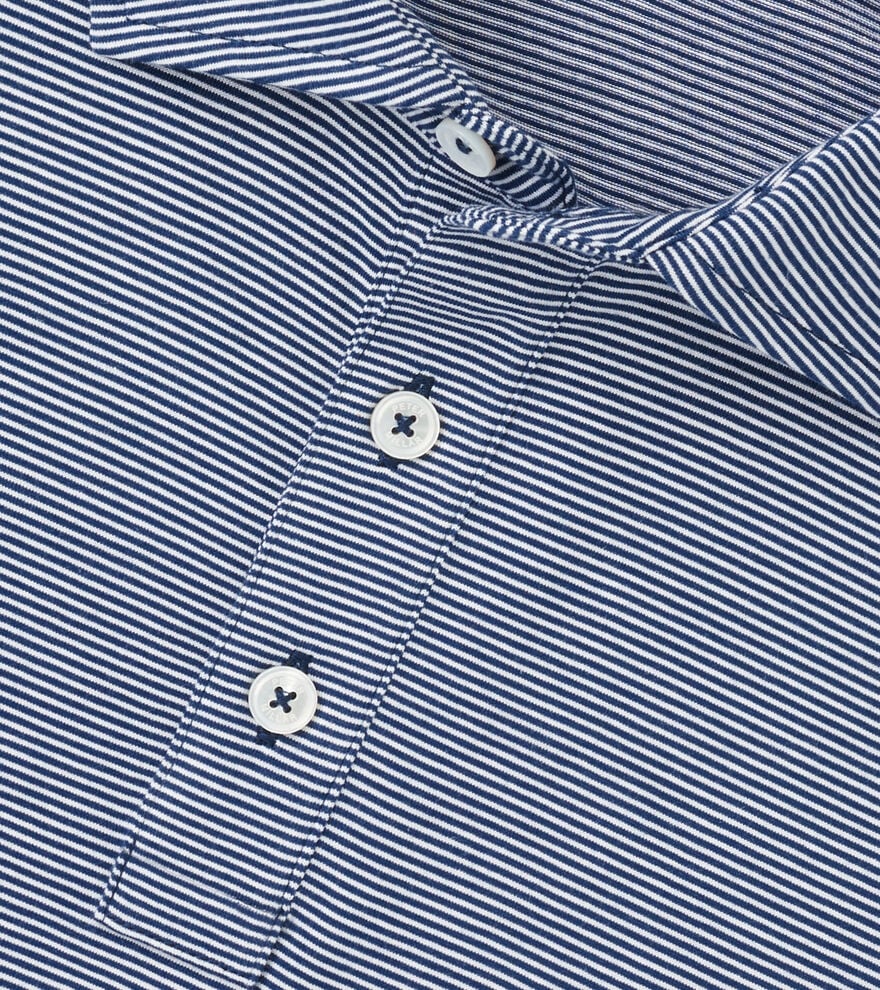 Carpenter Stripe Polo | Atlantic Blue