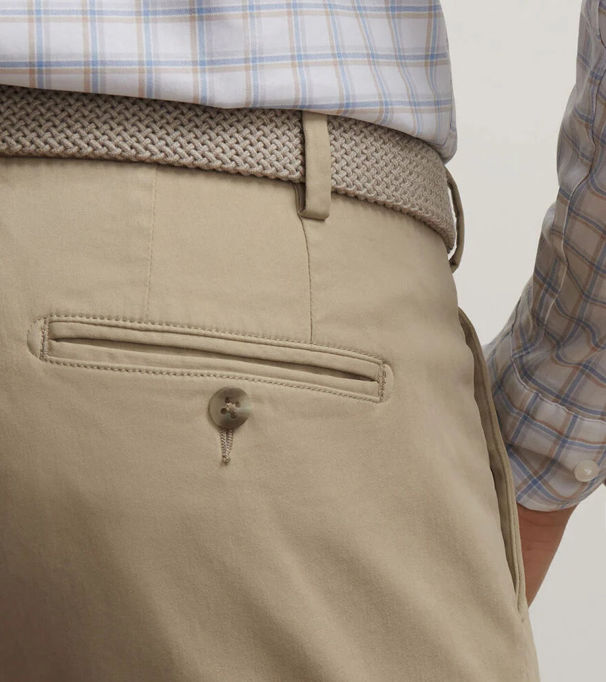 Signature Sateen Flat Front Trouser | Khaki