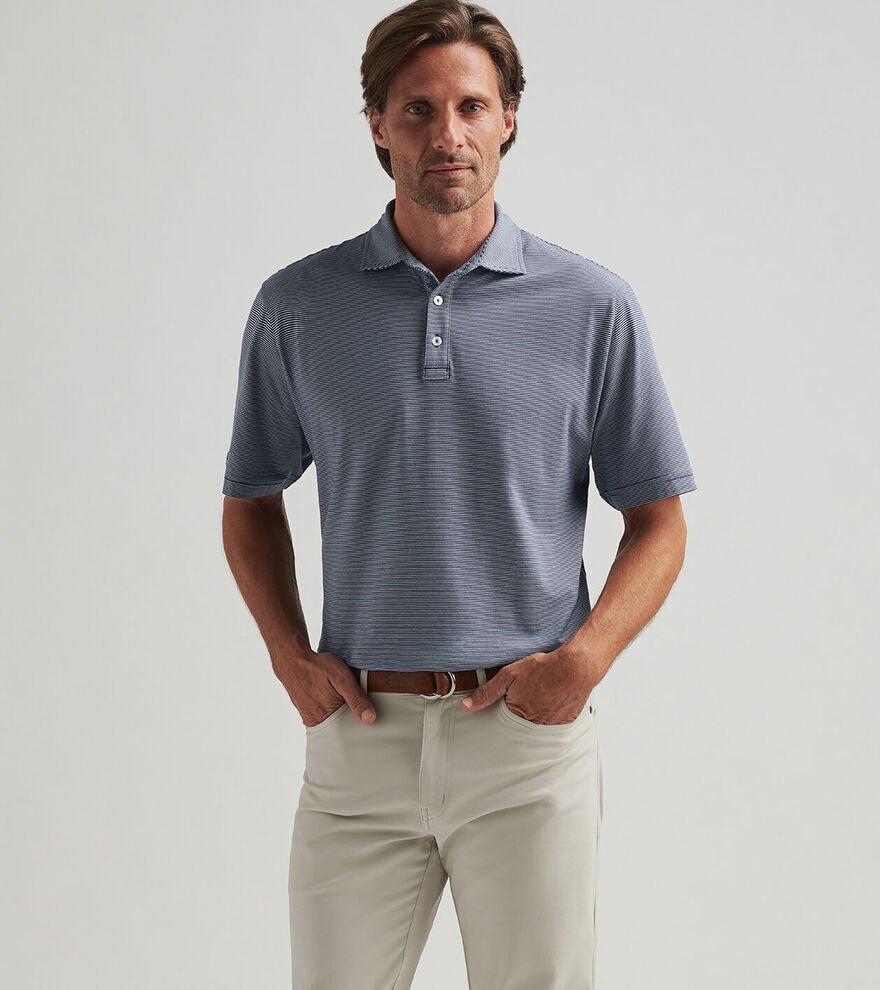 Carpenter Stripe Polo | Atlantic Blue