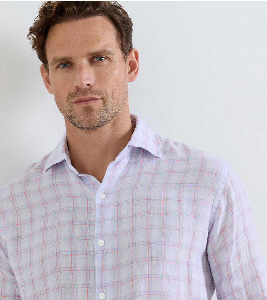 Frisbee Linen Sport Shirt | Stream Blue