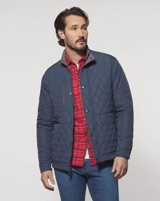 Juno Quilted Snap Jacket | Navy