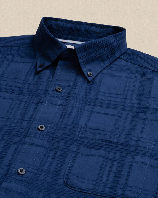 Textured SS Fort Fisher Sportshirt | Nautical Blue