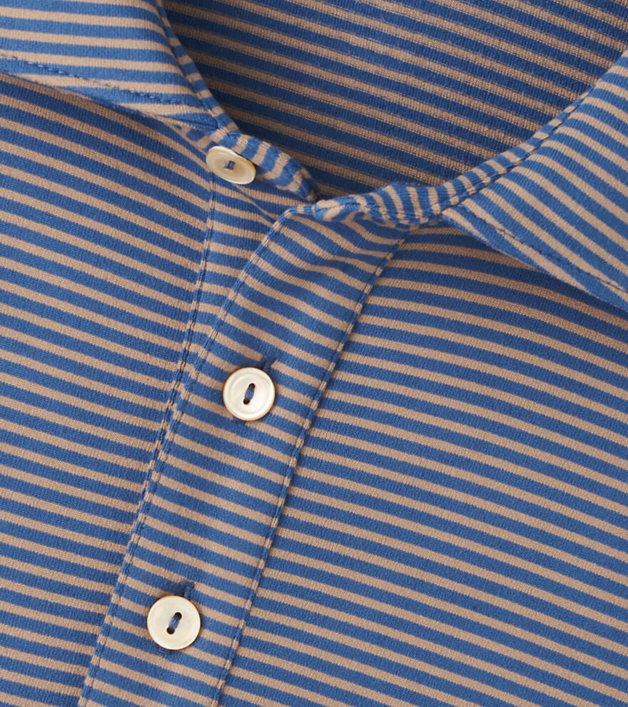 Lyons Perf Long-Sleeve Polo | Blue Haze