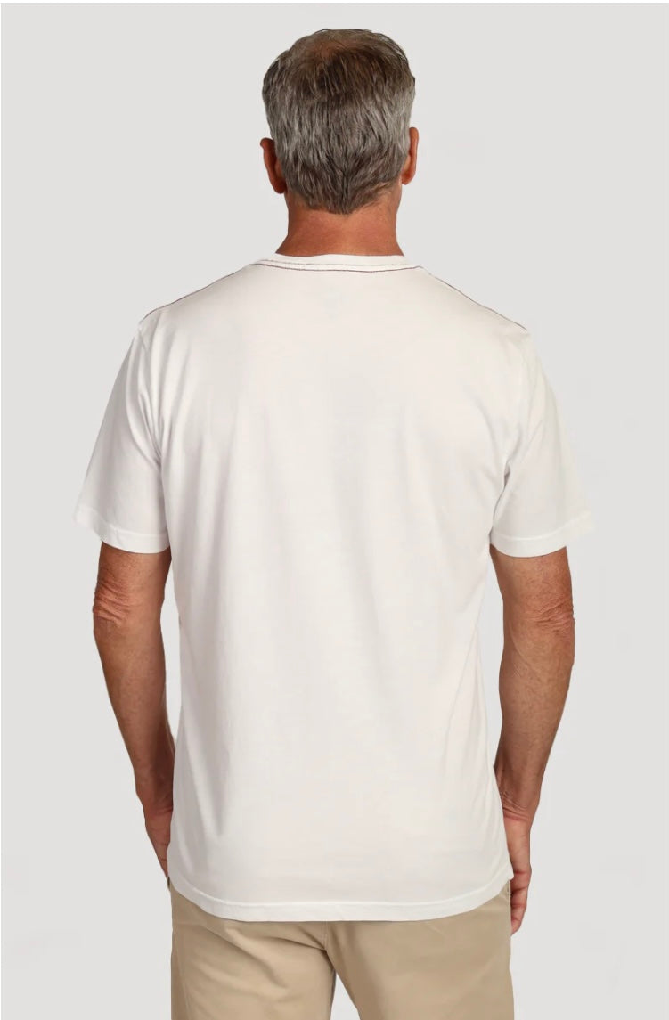 Vintage Combed Cotton Flag Crew | White