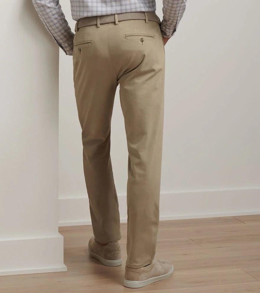 Signature Sateen Flat Front Trouser | Khaki