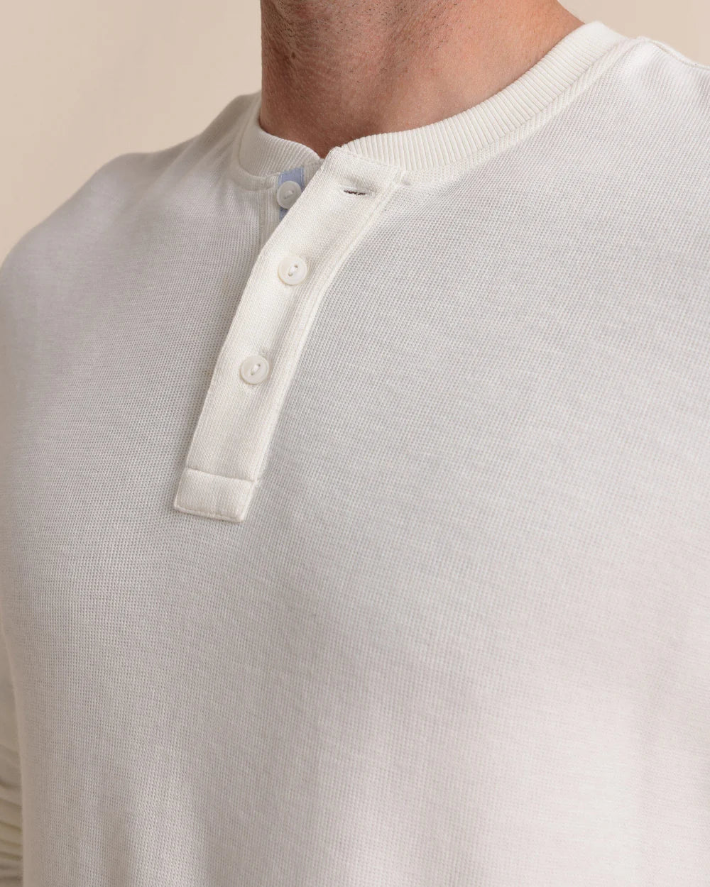 Riveroak Rib Knit Henley | Sand White