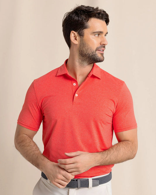 Brreeze Perf Polo | Heather Poppy Red