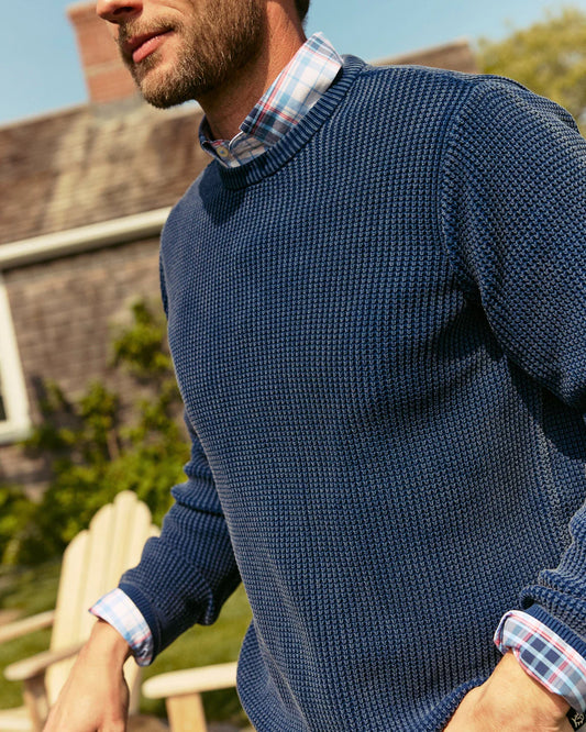 Carrington Garment Dyed Crew Sweater | Dress Blue