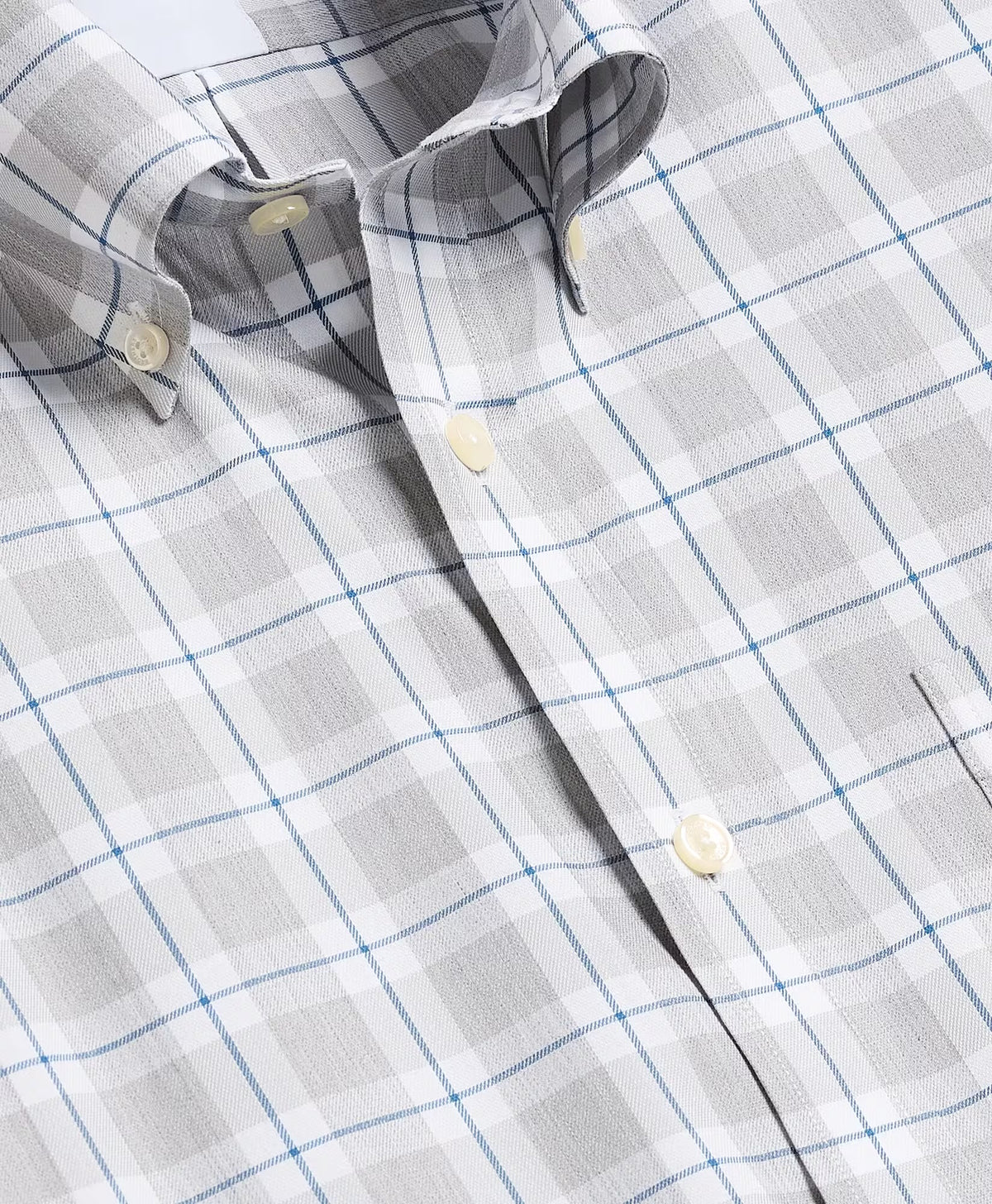 Twill Polo Button Down Collar Sport Shirt | Grey