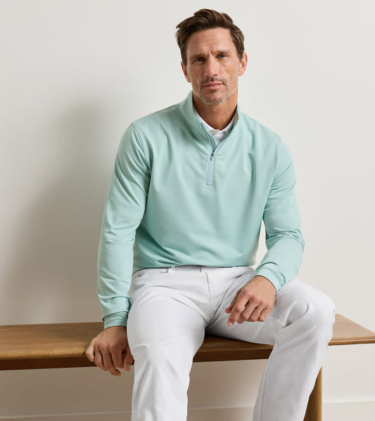 Perth Sugar Stripe Performance 1/4 Zip | Fresh Mint